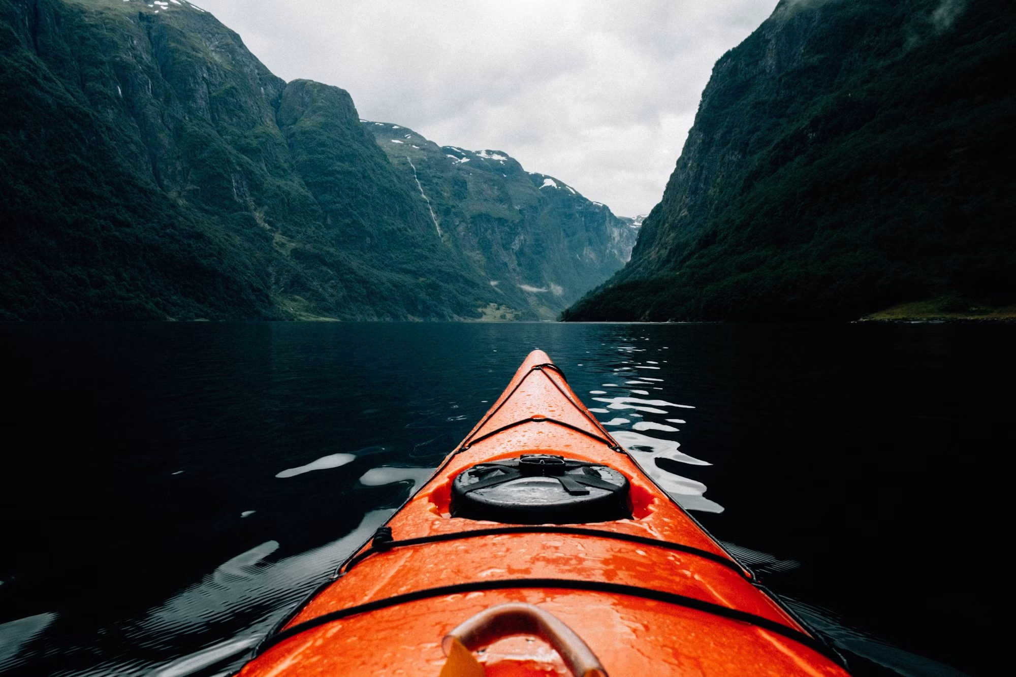Norwegian fjord from a kayak