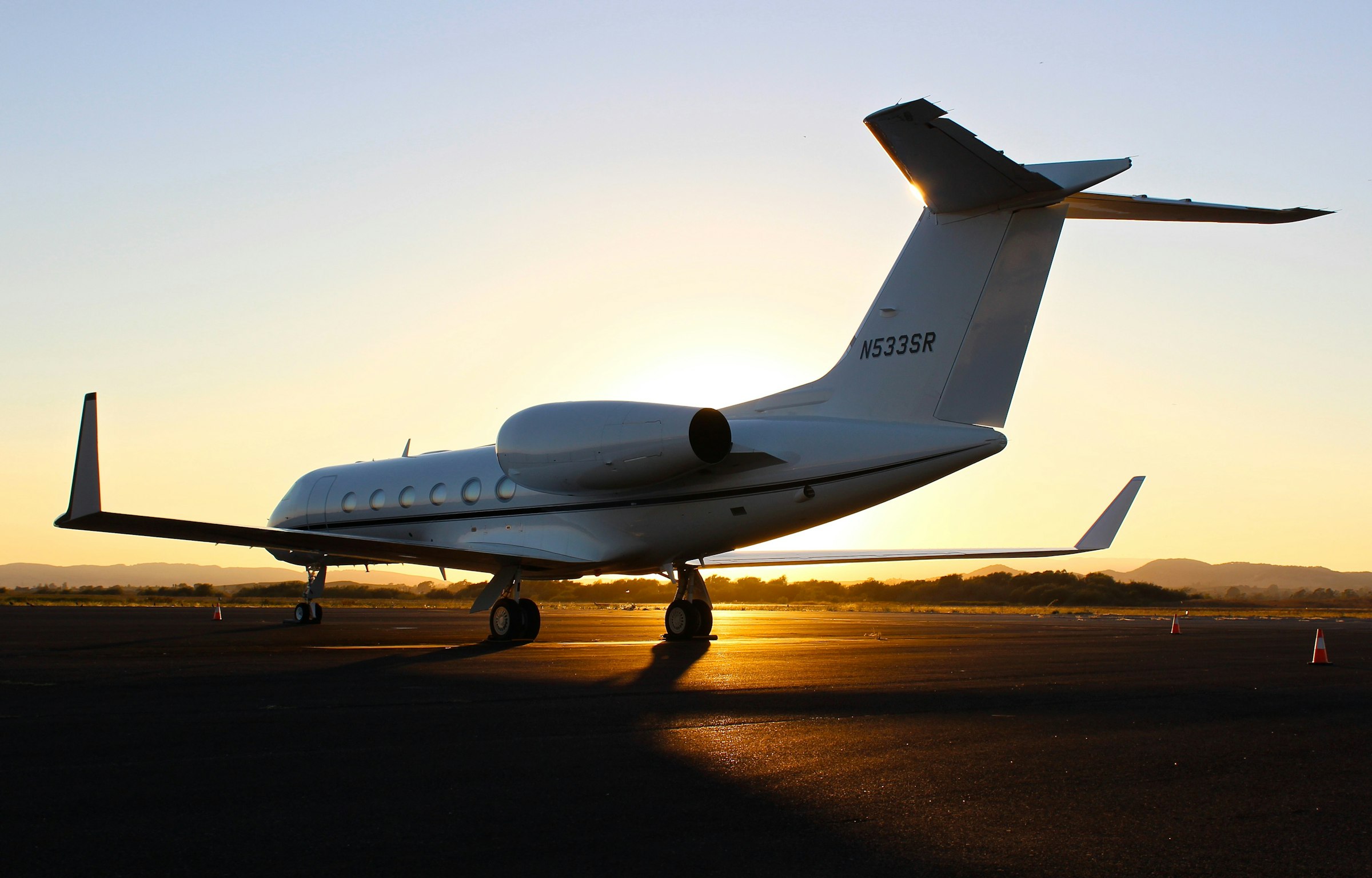 Private jet — last light