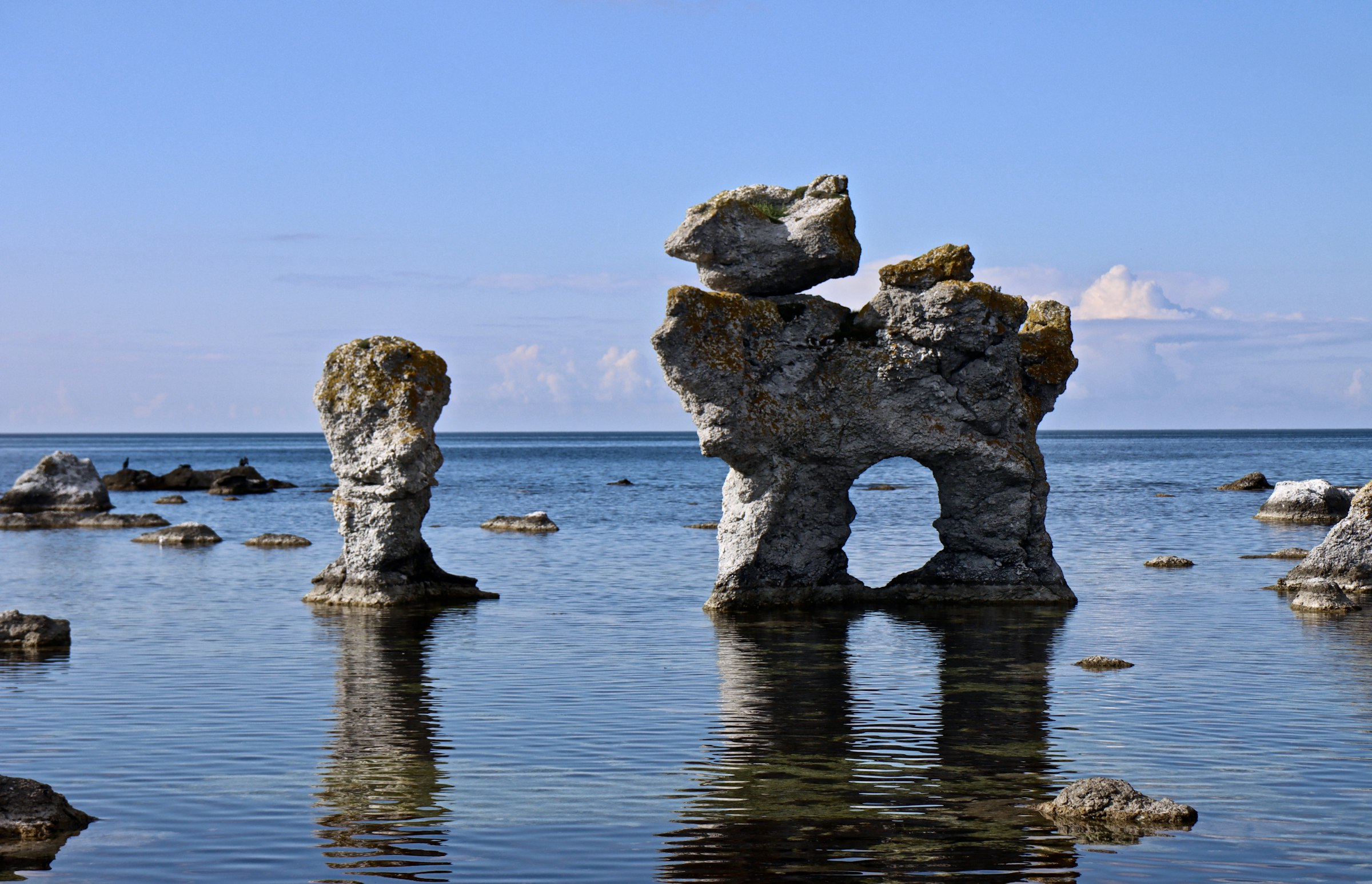 The raukar coast — limestone sea stacks