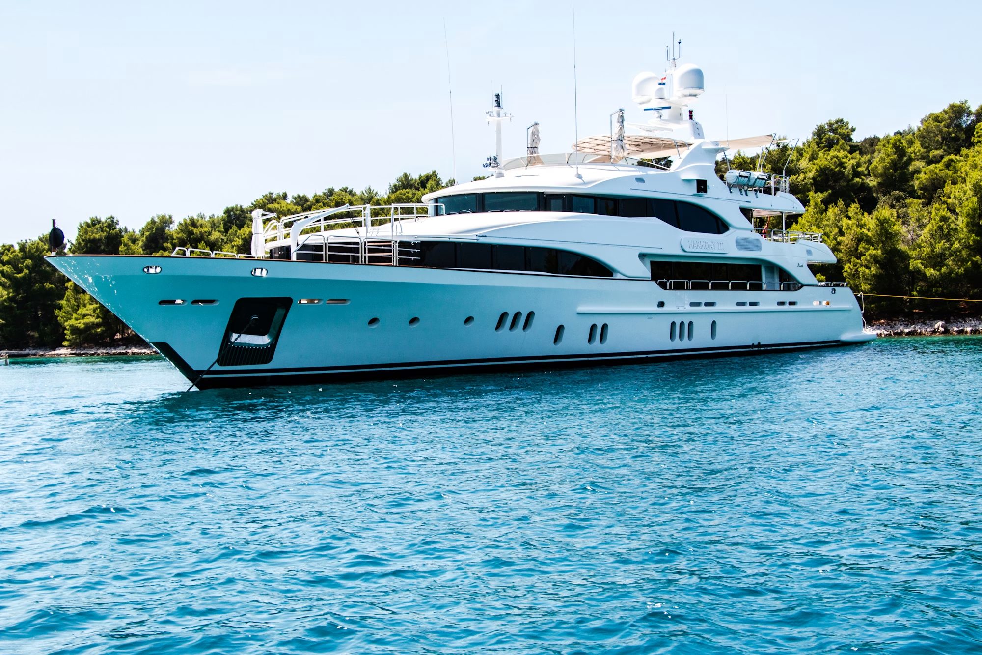 Luxury yacht in summer